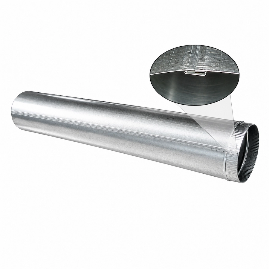 M&M - 8 x 60 30GA Galvanized Round Snaplock Duct Pipe 10” Hard Pipe - Image 1