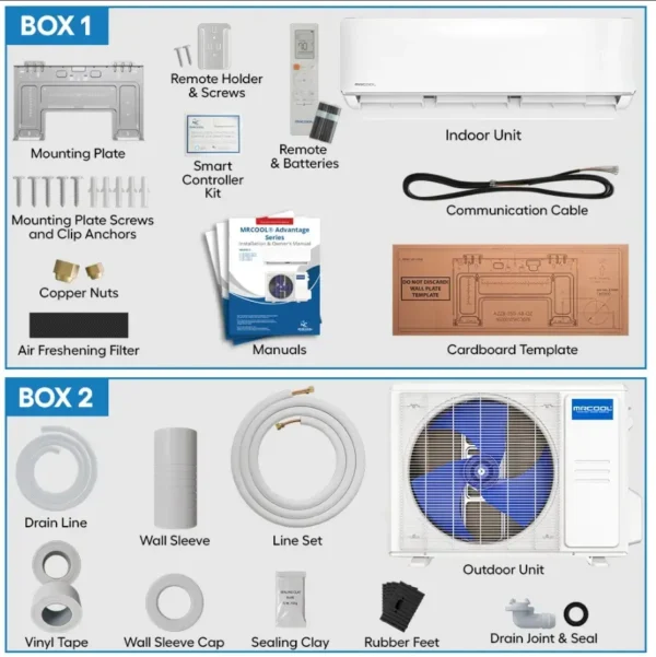 MRCOOL Advantage Series Mini Split System Installation Kit Components with Indoor and Outdoor Units and Line Set | Xpress Supply