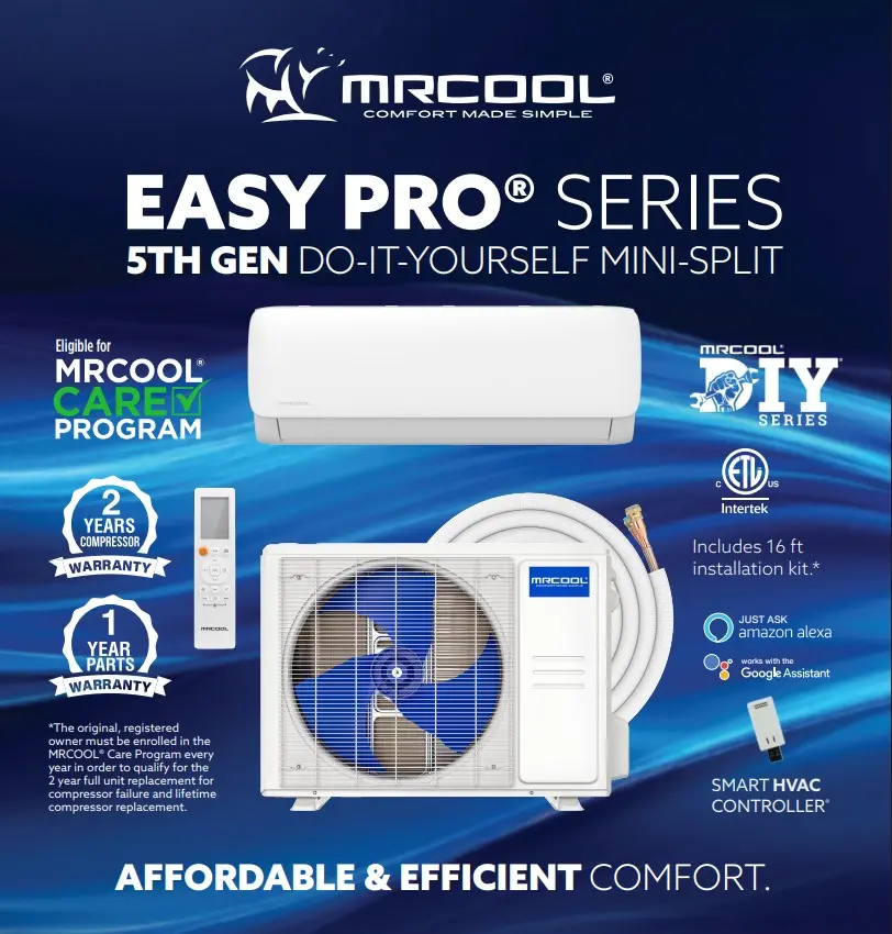 mrcool-easy-pro-5th-gen-cover MRCOOL Easy Pro Series 5th Gen DIY Mini Split System with Condenser, Indoor Unit and Remote | Xpress Supply
