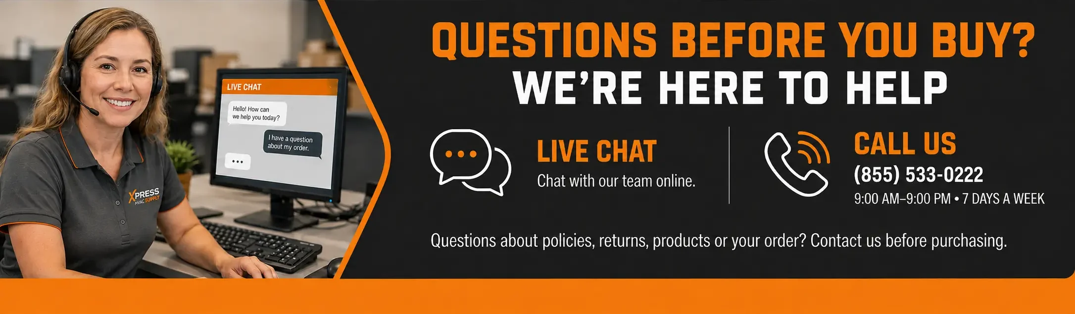 Contact Xpress Supply — HVAC Customer Support Available 7 Days a Week